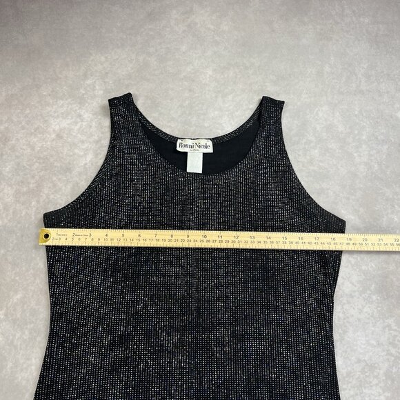 Ronni Nicole by Ouida Black Glitter Knit Tank Dress & Cardigan Twin Set Size 12 - Picture 7 of 12